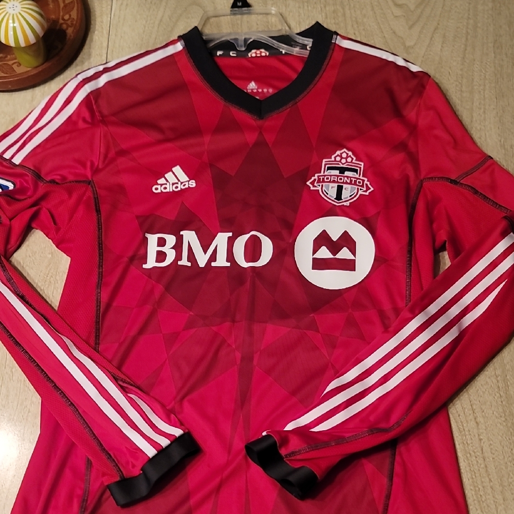 adidas Red Toronto FC Long Sleeve Jersey with White Accents